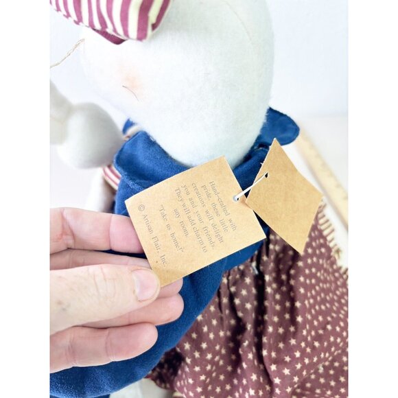 VTG Artisan Flair Miss Elle’s Patriotic Dress USA Girl Bunny Rabbit w/ Baby NWT - Picture 9 of 11